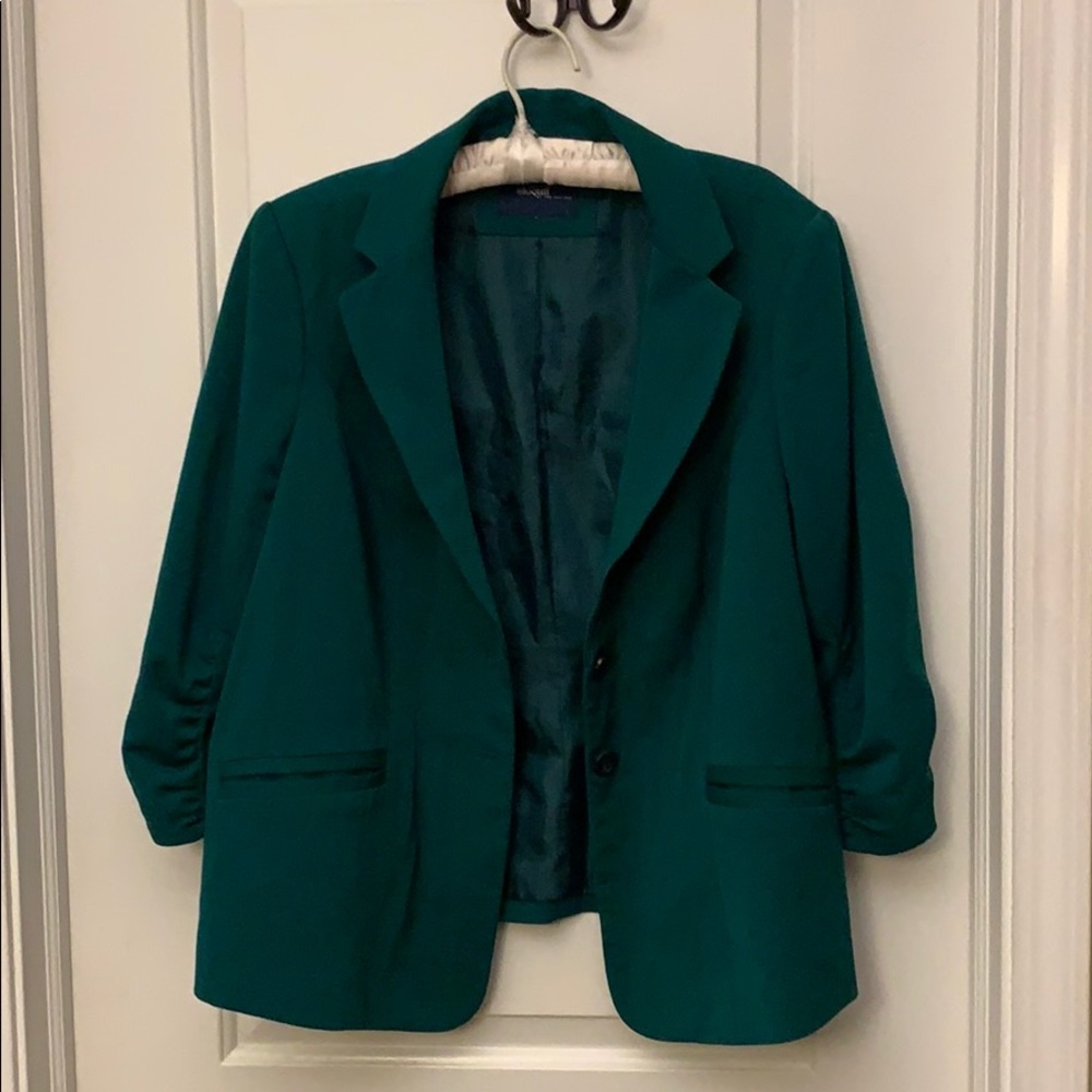 Plus Size 18W Eloquii Green Ponte Blazer